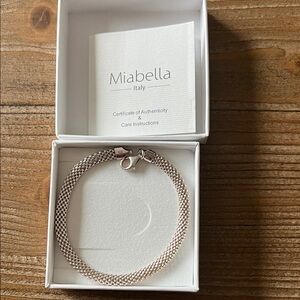 Miabella Italy .925 Sterling Silver Mesh Popcorn Bracelet - With Original Box